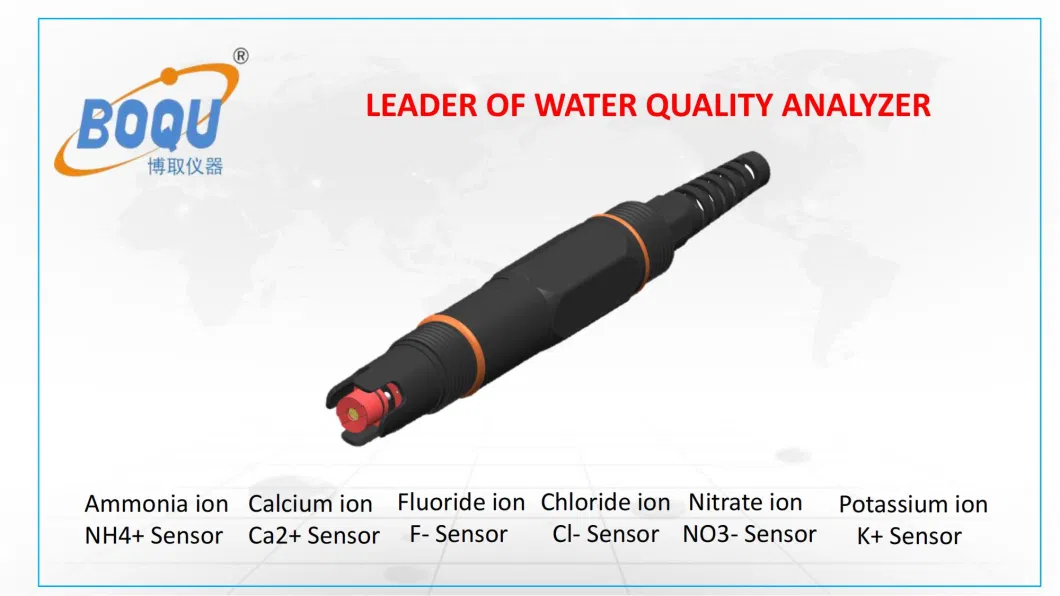 Boqu Digital Ca2+ Calcium Ion Sensor for Pipe Installation, Ca2+, No3-, Nh4+ Ion Sensor Probe